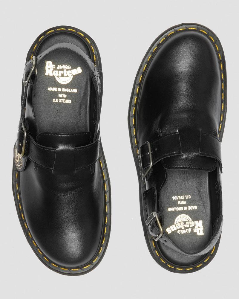 Dr Martens Jorge Made in England Leren Slingbacks Sandalen Met Riem Heren Zwart | NL 168QMA